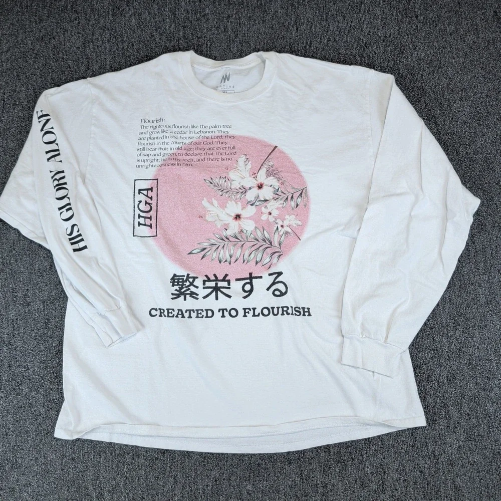 Native Supply Streetwear Created to Flourish Graphic Tee Mens XL White Cotton
